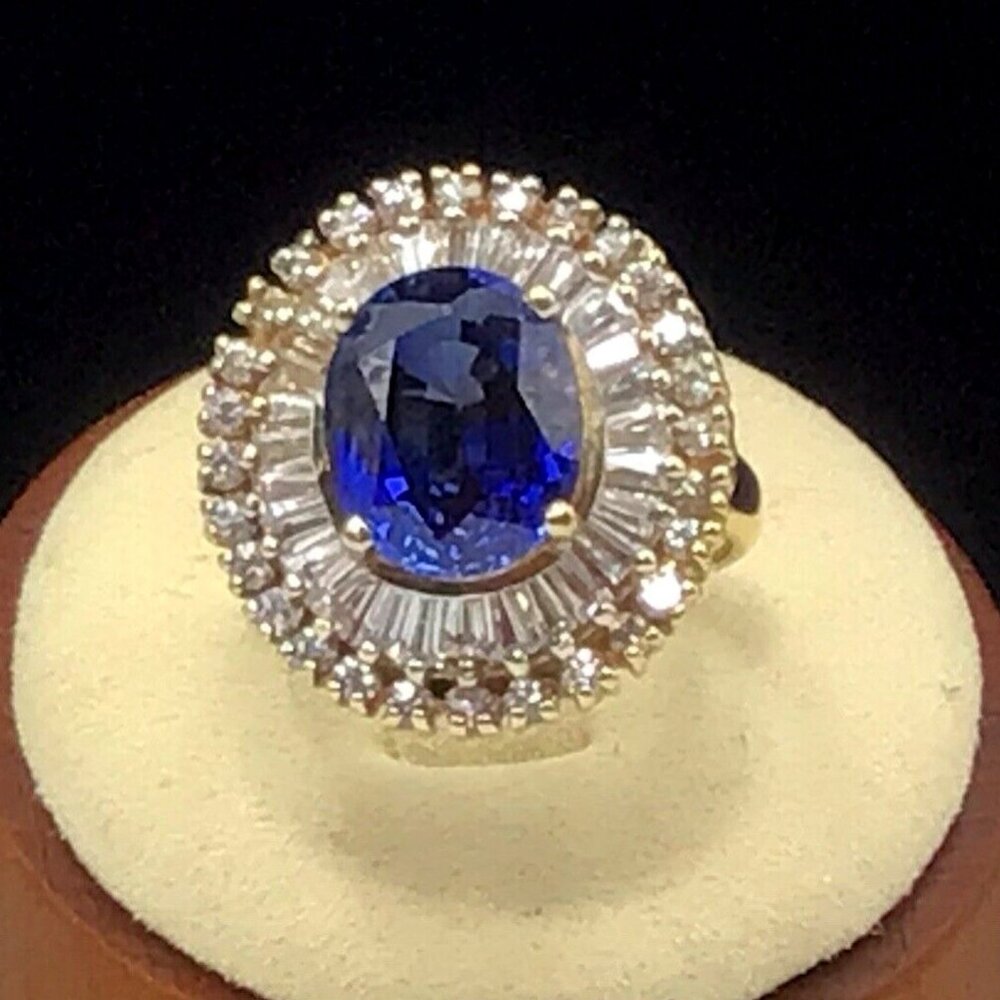 Sterling silver Lab-created Blue Sapphire CZ Ring Size 8